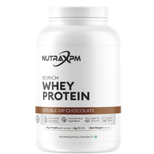 NUTRAXPM Isorich Whey Protein – Double Dip Chocolate Isolate & Concentrate Blend | 25.67g Protein | 5.7g BCAA | 2.2 lbs