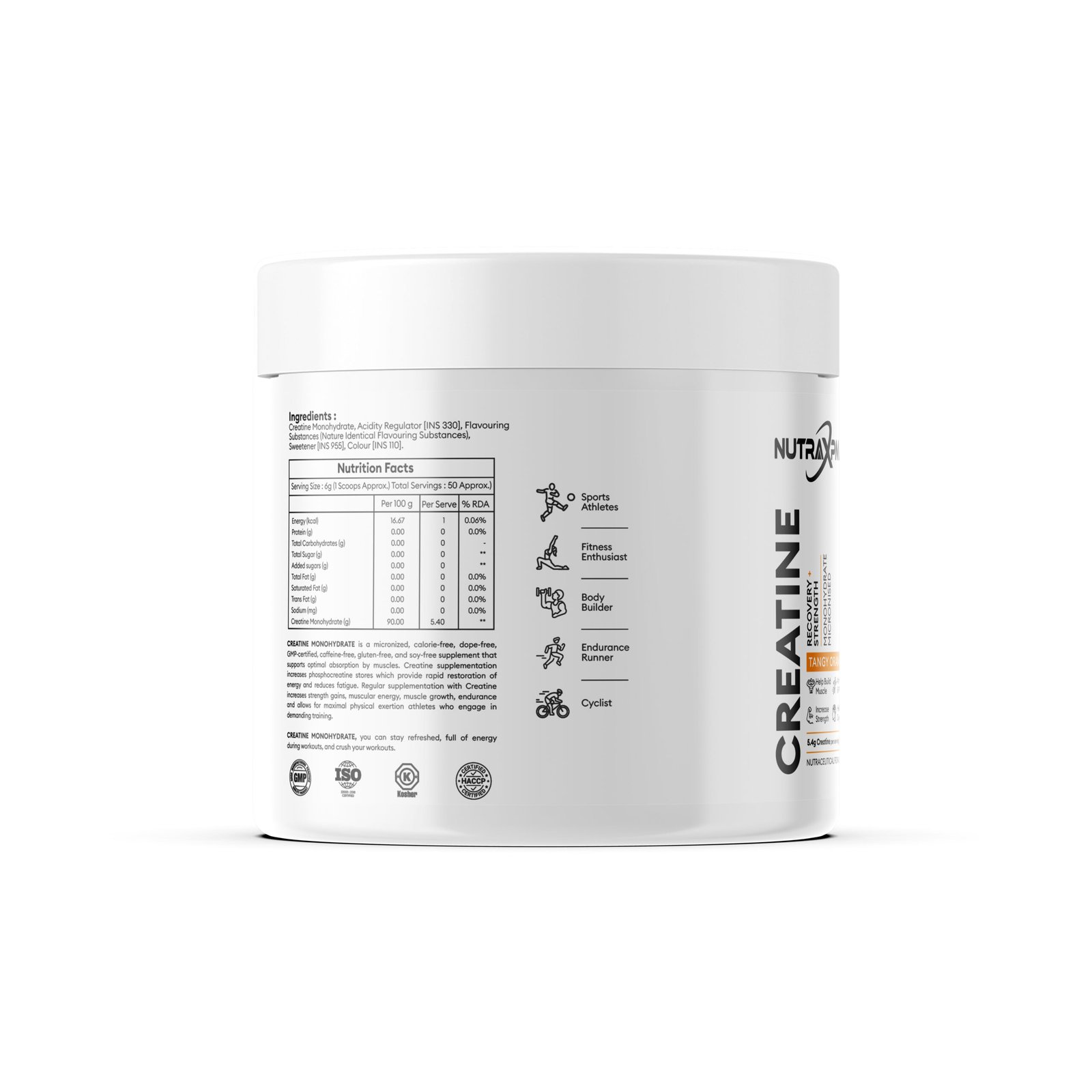 NUTRAXPM Creatine Monohydrate Micronized | 5.4g Per Serving | 300g | 50 Servings - Image 2