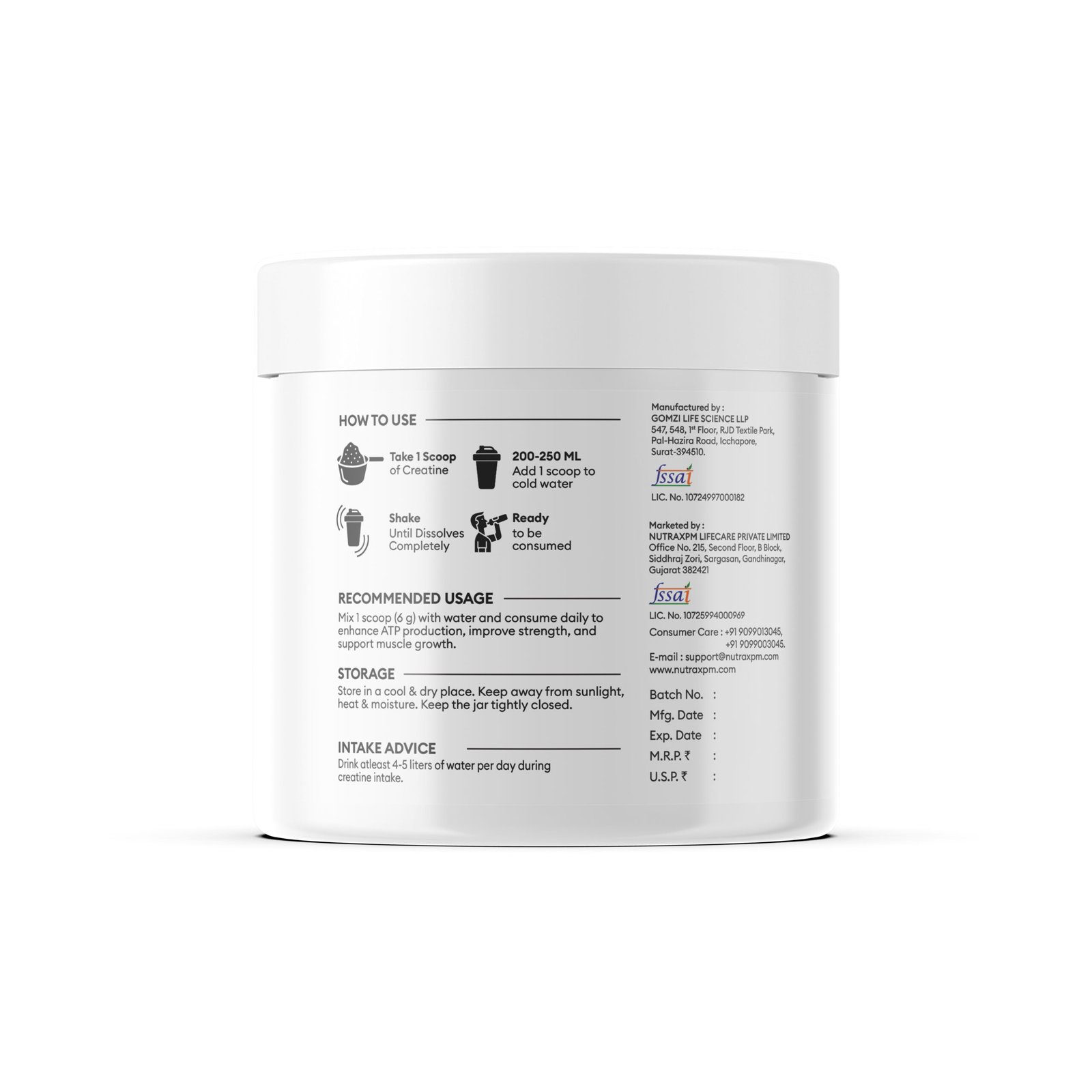 NUTRAXPM Creatine Monohydrate Micronized | 5.4g Per Serving | 300g | 50 Servings - Image 3