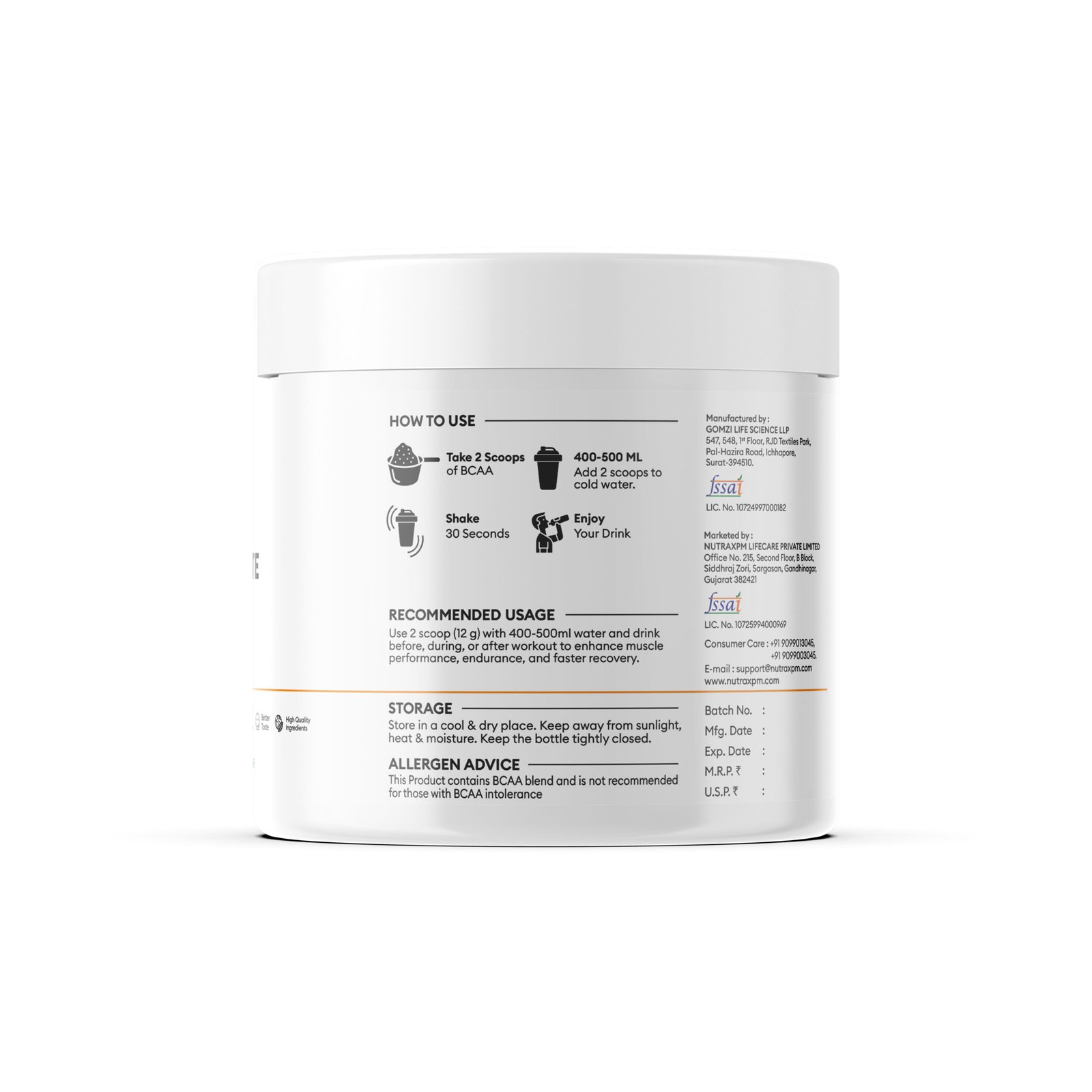 NUTRAXPM BCAA + Electrolyte – Muscle Growth | Faster Recovery | 360g | 30 Servings - Image 3